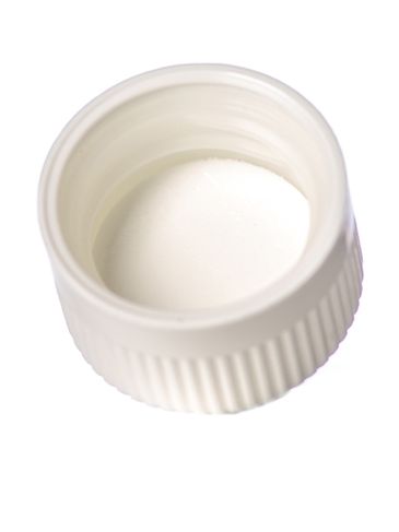 White PP plastic 20-400 child-resistant lid with foam liner