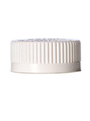 White PP plastic 33-400 child-resistant cap with unprinted pressure sensitive (PS) liner
