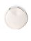 White PP plastic 20-410 smooth skirt unlined disc top cap (.11 x .27 inch orifice)