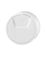 White PP plastic 24-410 ribbed skirt unlined disc top lid