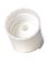 White PP plastic 24-410 smooth skirt unlined disc top lid (.308 inch orifice)