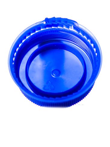 Blue LDPE plastic 38SS ribbed snap screw tamper-evident dairy lid