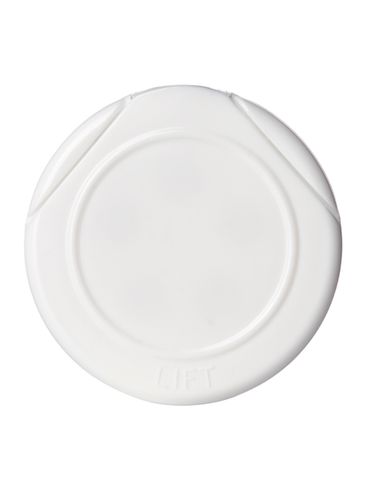 White PP plastic 48-485 smooth skirt 5-hole flip top sifter spice lid with heat induction seal (HIS) liner