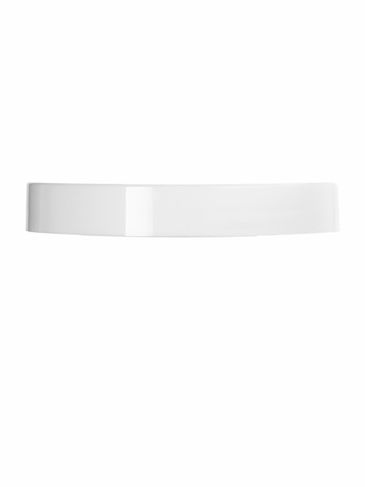 White PP plastic 70-400 smooth skirt lid with printed universal heat induction seal (HIS) liner