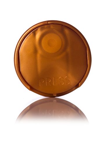 Copper PP plastic 28-410 smooth skirt unlined disc top lid