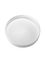 White PP plastic 83-400 ribbed skirt lid with foam liner
