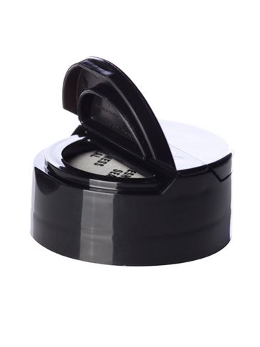 Black PP plastic 43-485 smooth skirt sifter lid with heat induction seal (HIS) liner