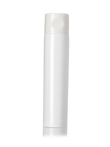 1 oz glossy white LDPE plastic 5-layer tube with flip cap and heat induction seal (HIS) liner (3.175mm orifice)
