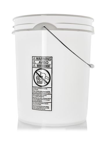 5 gallon natural-colored HDPE plastic pail of 70 mils thickness with handle