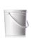 1 gallon white HDPE plastic double-lock pail of 50 mil thickness with plastic handle