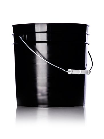 2 gallon black HDPE plastic pail of 70 mil thickness with handle
