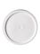 White HDPE plastic round pail lid with gasket and tear-tab of 90 mil thickness