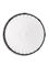 White HDPE plastic round pail lid with gasket and tear-tab of 90 mil thickness