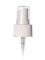 White PP plastic 24-410 ribbed skirt fine mist fingertip sprayer with clear overcap and 4.125 inch dip tube (.16 cc output)