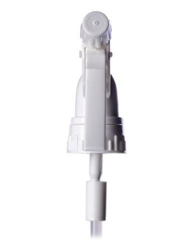 White plastic 28-400 inverted trigger sprayer with 9.25 inch dip tube (1.0 cc output)
