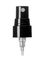 Black PP plastic 20-400 smooth skirt fine mist fingertip sprayer with clear overcap and 3.54 inch dip tube (0.14 cc output)