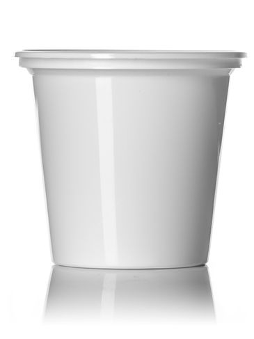 6 oz white PP plastic round tub