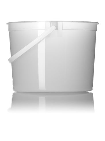 160 oz natural-colored HDPE plastic round tub with handle