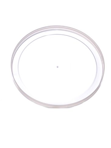 Natural-colored LDPE plastic 3.5625 inch flat tub lid