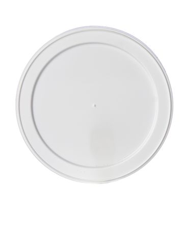 White LDPE plastic 3.25 inch flat tub lid