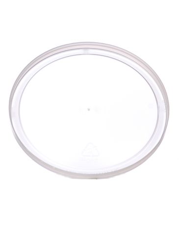 Natural-colored LDPE plastic 4.625 inch flat tub lid