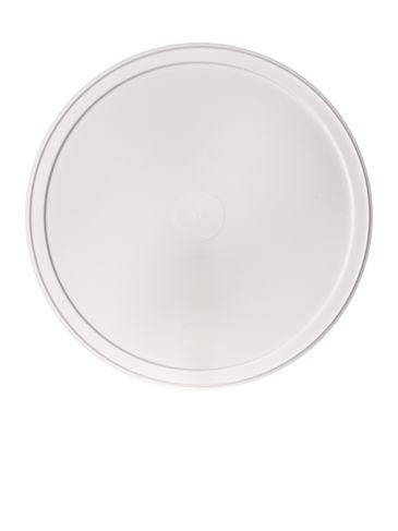 White LDPE plastic 6.625 inch flat tub lid