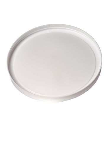 White HDPE plastic long-skirted tub lid